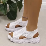 2023 Sandal Women Summer Casual Platform Shoes Mesh Lace-Up Sandalias Open Toe Beach Female Casual Sandals Zapatos Mujer Shoes