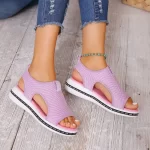 2023 New Summer Women's Sandals Casual Casual Comfortable Ladies Flats with Solid Color Non-slip Outdoors Ladies Fashion Sandals